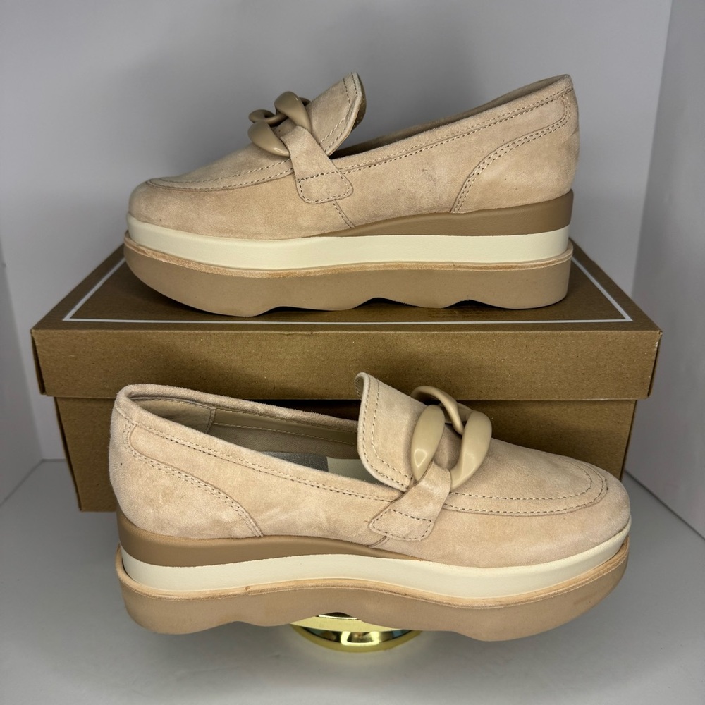 Dolce Vita Jaksen Platform Loafers – Size 6 – Dune Suede – NIB - Picture 2 of 13